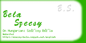 bela szecsy business card